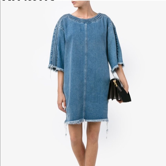 Chloe Dresses & Skirts - CHLOÉ  Raw Edge Boatneck Denim Shift Dress Sz 34/4
